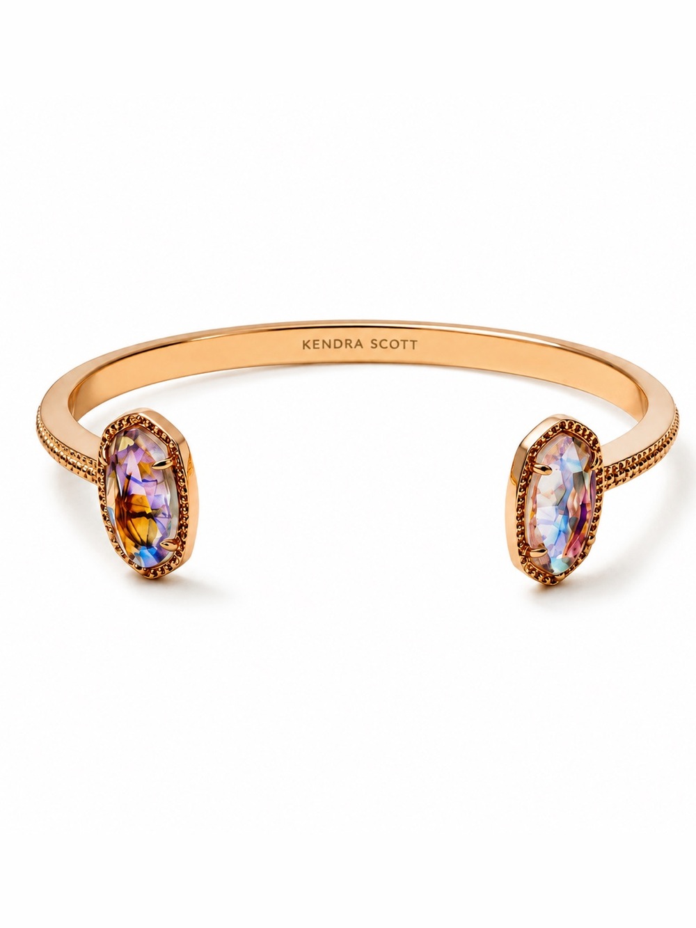 Kendra Scott Elton Rose Gold Cuff Bracelet in Dichroic Glass